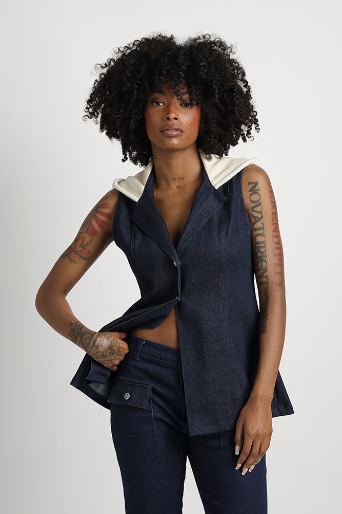 Anastasia Hooded Long Vest