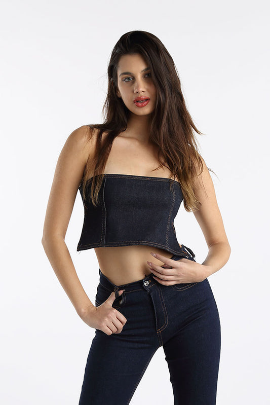 Denim Bandana-Inspired Top