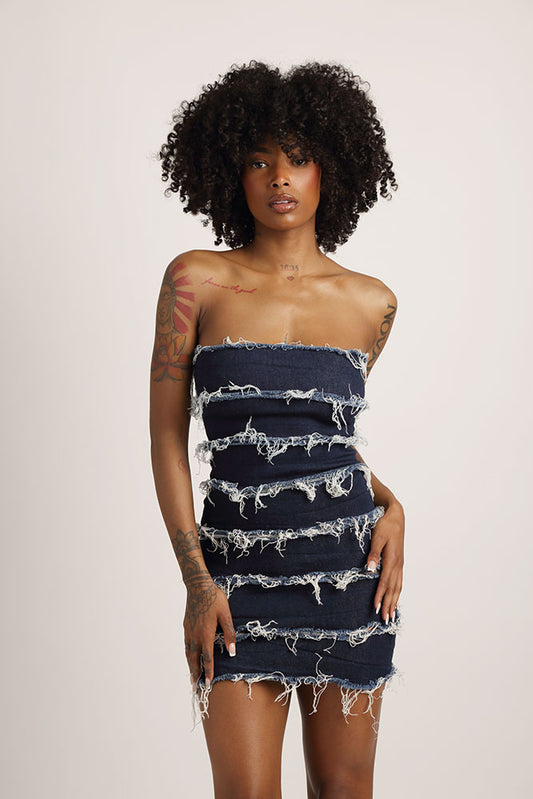 Indigogo Fringe Bandage Dress