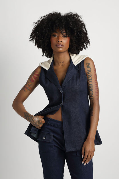 Anastasia Hooded Long Vest